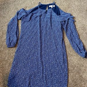 Michael Kors Floral Cold Shoulder LS Dress SZ S